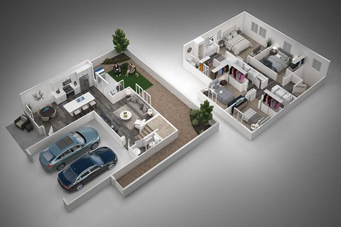 4 bedroom and 2.5 bath ficus floor plan